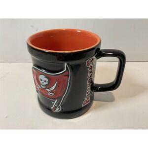 Vintage 2000 NFL Tampa Bay Buccaneers Coffee Mug Black Orange 3D Logo Ceramic